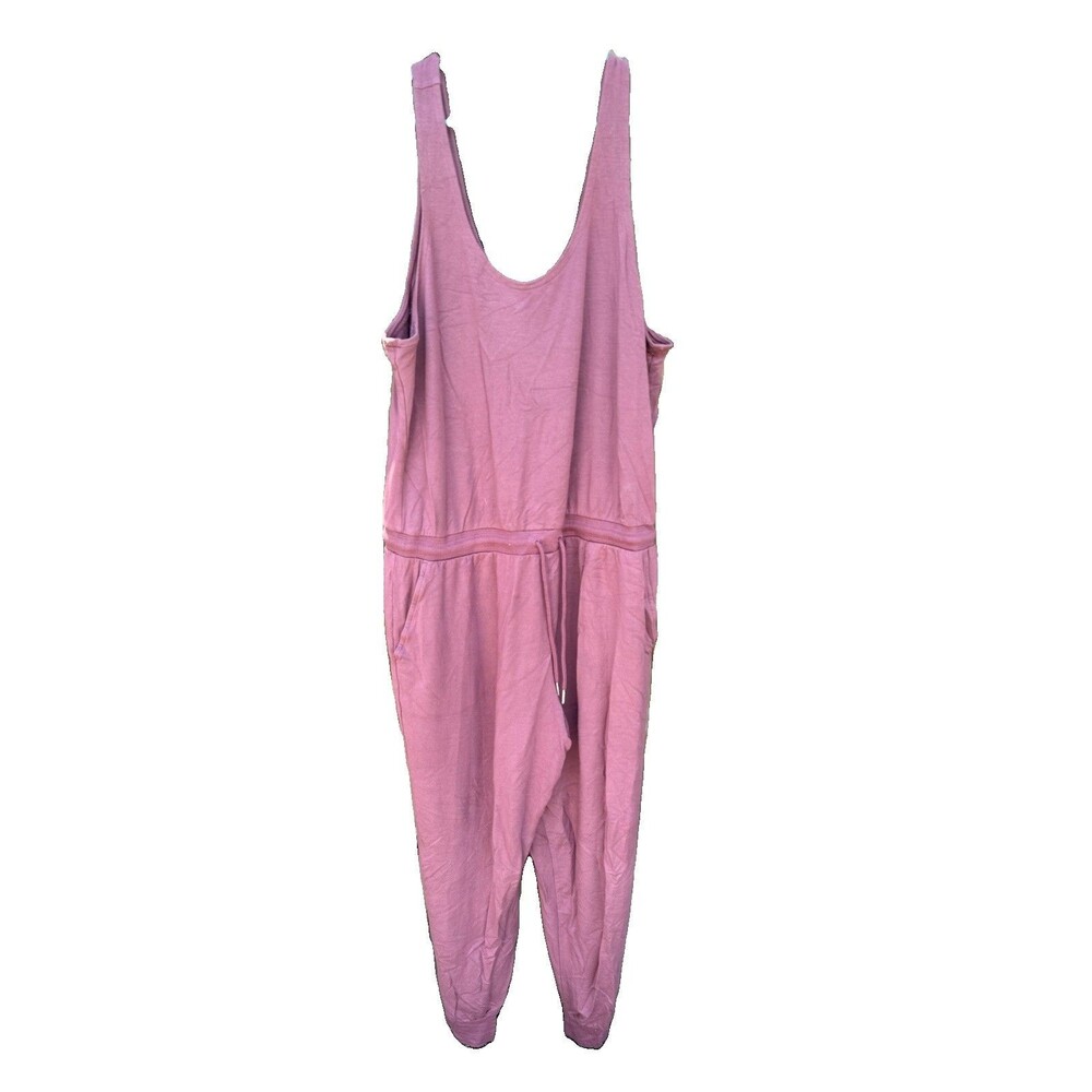 Athleta Balance Jumpsuit Casual Athleisure Loungewear Mauve Minimalist SZ 1X